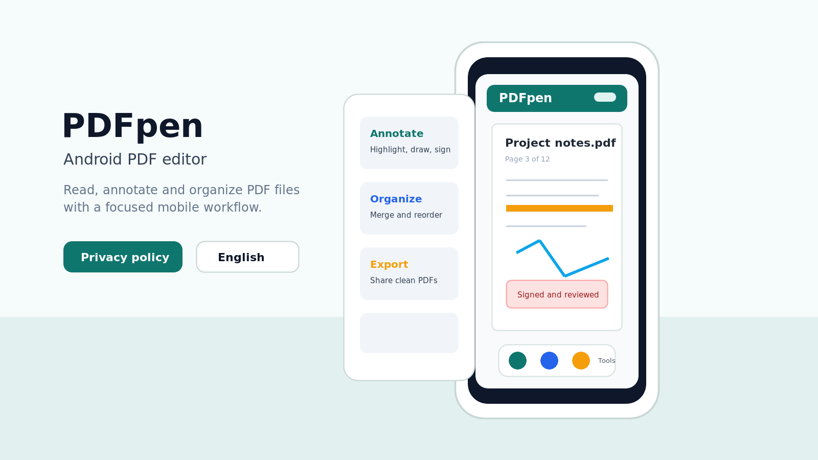 PDFpen Android PDF editor interface